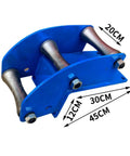 Industrial Grade Cable Pulley Roller Guide Assembly For Heavy Duty Routing On Assembly Lines Built Tough As Nails With Carbon Steel Construction Three Wheel Wellhead Tool Featuring 160 And 60 Mm Specs. blue carbon steel cable pulley guide, 45x30x12cm, three rollers