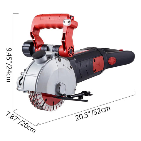 Tough As Nails 4800W Wall Chaser And Concrete Groove Cutter With 125mm Blade, 20.5in length, designed for fast, clean slotting in brick.