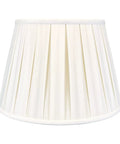 Empire English Pleat Lamp Shade In White, 10.5 x 16 x 11, Hand Tailored Silk-Type Shantung Fabric, classic round shape