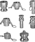 Beefy Heavy Duty 304 Stainless Steel Barb Quick Disconnect Hose Fitting Coupling Connector For Hose And Pump Lines Barbed Adapter BSPT Threads One Half To Two Inches Water Oil Gasoline Salt Water And More Hassle Free Easy To Use Pipe Fittings. 304 stainless quick-disconnect couplings and barb adapters