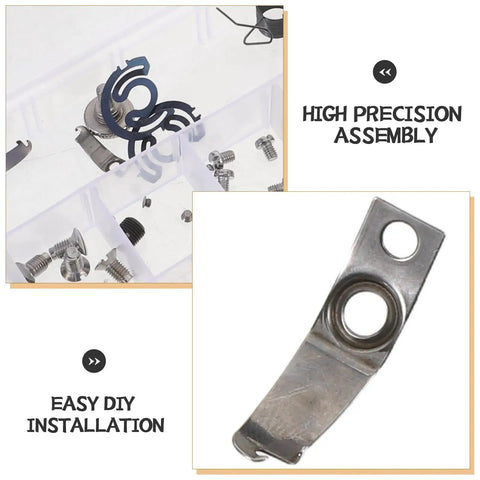 Pro Grade Sewing Machine Replacement Screw Kit With Spring Set for Industrial Flat Machines shown with precision metal parts.