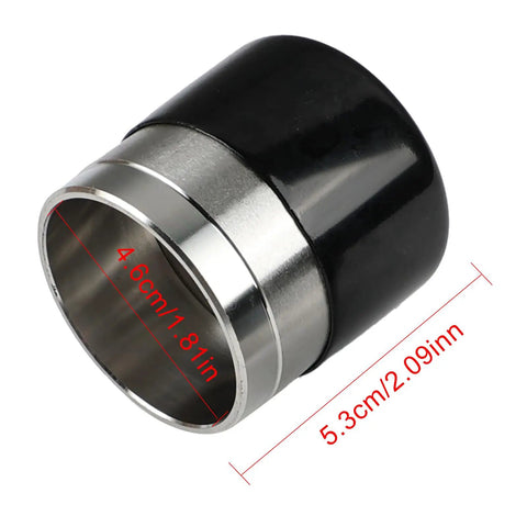 Heavy Duty Pair 1.98 Inch Stainless Steel Wheel Bearing Grease Caps And Sealed Dust Covers For Boat Trailer Hub Buddies, black and silver design, close-up.