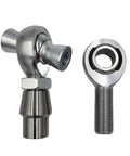 Premium 7/8 Inch Chromoly heim Joint Left Thread Rod End Bearing White Billet Tough Finish showing two precision pivot joints.