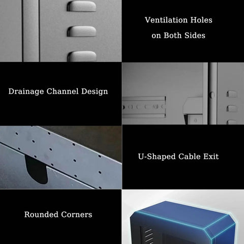 Top Shelf Heavy Duty EV Charger Lock Box Built Tough With Rock Solid Key Code Security And All Weather Resistant Shell, showcasing ventilation holes and drainage channel.