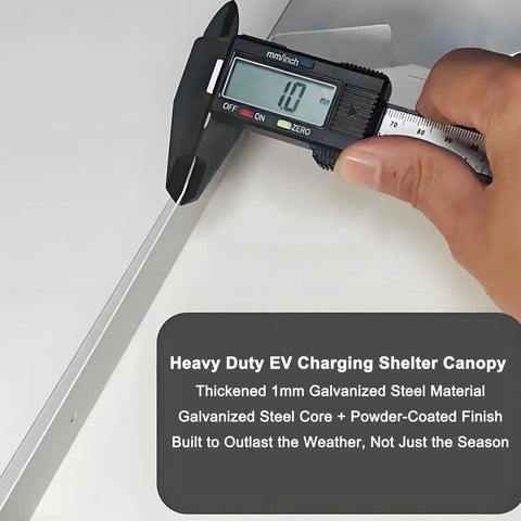 Keep Your Daily Driver Dry With This Tough Weatherproof EV Charger Cover For Outdoor Wall Mounts Featuring A Snappy Magnetic Flip Door And Heavy Duty Storm Guard, measuring 1mm thickness with galvanized steel.