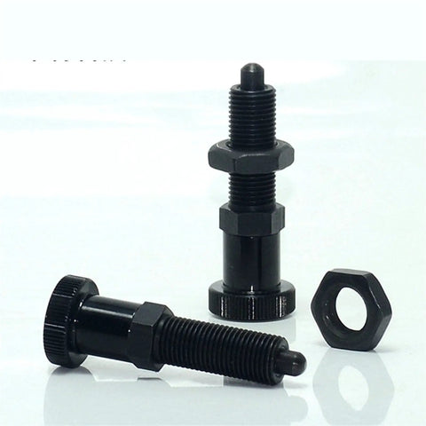 Premium M10 Index Plungers With Hex Collar And Locking Aluminum Spring Knob Lock Pin Screw Thread Rock Solid Grip for workshop use.