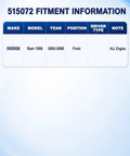 Fitment information for Heavy Duty Front Wheel Bearing Hub Assembly Compatible With Dodge Ram 1500 2002 Through 2008.