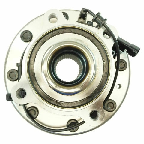 Beefy Wheel Hub And Bearing Assembly Front Left And Right 2 Piece Set Fits Chevy Silverado 2500HD 3500HD 2011 To 2019 6.0L 6.6L With Heavy Duty Tapered Roller Bearings, detailed view of hub assembly.