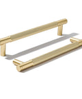 Top Shelf Knurled Cabinet Pulls 10 Pack In Vintage Gold With Precise Six Inch Centers, showcasing detailed knurled texture and sturdy build.