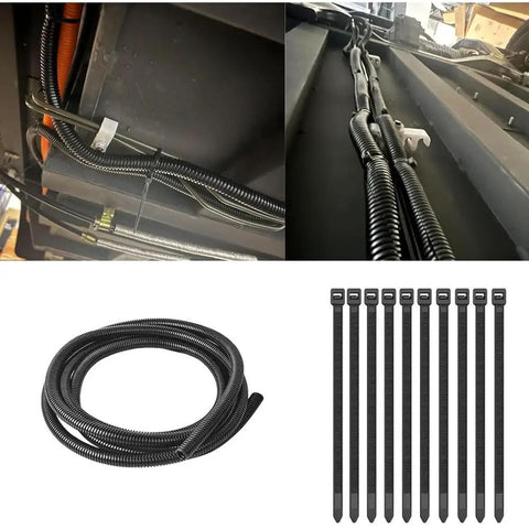 Split Wire Loom Tubing Cable Management Conduit Flexible Cord Protector Sleeve Black One Quarter Inch Inner Diameter Thirty Two Point Eight Feet Long Easy Route Split Design Pro Grade Durable Polyethylene For Car And Home Wiring