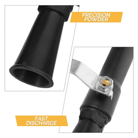 Top Shelf Fire Extinguisher Discharge Nozzle Hose with Instant Swap Spray Tip close-up, featuring black precision powder tube and fast discharge connection.
