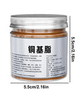 Front view of a jar with Copper Anti Seize Grease For Electrical Threads And Fasteners High Temperature Copper Lubricant For Automotive Bolts Gear.