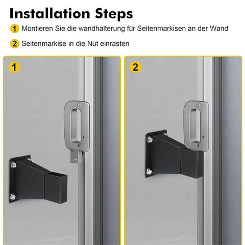 Heavy Duty Side Awning Wall Mount Replacement Support Kit With Screws And Washers For Patio Backyard Porch Outdoor Garden Balcony Or Terrace Weatherproof And Easy To Install Sturdy Bracket System