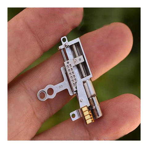 Close-up of 11mm Stroke Linear Actuator Tiny 5V 2-Phase 4-Wire Precision Metal Gearbox Gear Drive for Micro DIY Projects