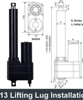 Heavy Duty Linear Actuator With Rock Solid 10K Push Strength DC 12 Volt Powered Waterproof Stainless Steel Build for lifting and installation.