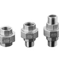 304 Stainless Steel BSPT Piping Union Set One And One Quarter Inch One And One Half Inch Two Inch Three Inch Female To Male Threaded Tube Connector Pipe Fitting G12 M To M Heavy Duty Easy Install