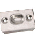 Solid Brass Adjustable Door Ball Catch 4 Pack Spring Closet Latch With Full Lip Strike Plate Stainless Steel Finish top view of strike plate