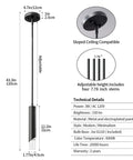Technical specifications and dimensions of Black Mini Pendant Lights 2 Pack For Kitchen Island And Bedroom, Modern Industrial Ceiling Lighting.