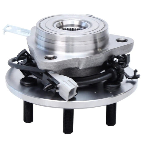 Heavy Duty Front Wheel Bearing Hubs Pair For 1997 2004 Dodge Dakota And Durango 4X4 6 Lug 4 Wheel ABS close-up of sensor wire design