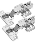 Soft Closing Frameless Cabinet Hinges Two Pack For Replacement Doors With Hydraulic Slow Close Hidden Damping Clean Modern Look Cold Rolled Steel Construction For Kitchen And Wardrobe Installations VillCase, close-up