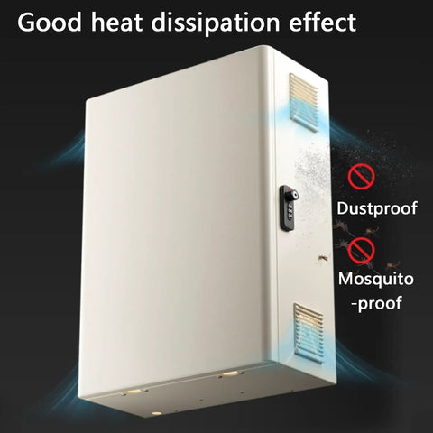 Built Like A Tank Wall Mounted EV Charger Case Weatherproof Steel Cover With Secure Mechanical Lock And Plenty Of Room For Cords Made To Survive Rough Outdoor Conditions X Large with good heat dissipation feature.