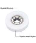 Rock Solid U Groove Ball Bearing Set With Smooth Rolling GCR15 Chrome Steel Balls For 6 X 27 X 7mm Pom Roller Wheels And Precision Machinery, featuring double-shielded nylon wheel.