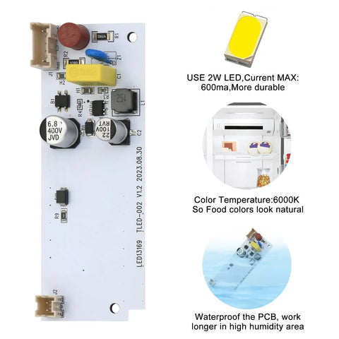 LED Main Light Driver Replacement For Refrigerators Compatible With WPW10515058 PS11755867 W10522611 3021142 W10465957 AP6022534