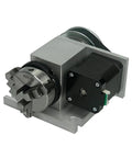 Heavy Duty CNC Tailstock 4th Axis Rotary Mount With 50mm Chuck, showing a 50mm chuck and motor for precise machining.