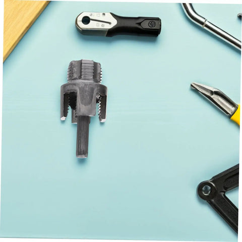 Uonlytech 3Pc Pipe Threading Tool Kit For Pvc Pipes Internal External Thread Cutter Compatible With Electric Drill Plumbing Threader Set And Installation, close-up of internal cutter tool.