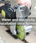 Powerhouse Handheld Wall Groove Cutting Machine for Brick and Concrete 4800W Circular Saw cutting through concrete for installations.