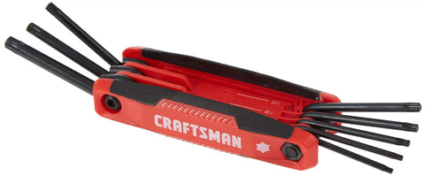 Folding 25 Key Hex Key Set, 3 Pack, Durable Composite Construction with Rubber Grip, visible tools partially open