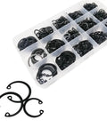 Pro Grade Multi Size Internal Circlip Snap Ring Set Kit 8-24mm Stainless Steel 304 Black 65Mn High Tensile Shaft Hole C Type