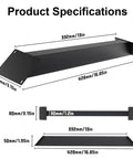 Rock Solid Heavy Duty Connector Bracket Kit 45 Degree Support For Wooden Structures And Garden Pergolas Featuring Inside Mount Roof Riser Design dimensions illustration.