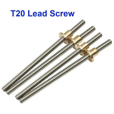 Top Shelf T20 Lead Screw For 3D Printers Built Like A Tank Professional Stainless Steel Rod With Hardened Copper Nut image.