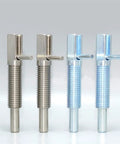 Top Notch Stainless Steel Indexing Plunger Screw Lever Lock Detent Positioner Tool, showing two types with different finishes.