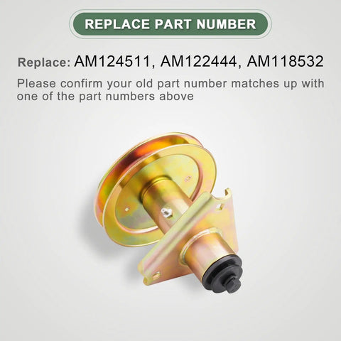 Heavy Duty Spindle Assembly For John Deere STX38 And STX46 Lawn Mower Deck Replacement Part, compatible with AM124511, AM122444, AM118532.