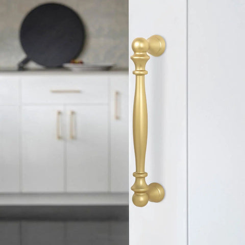 10 Pack 5 Inch Brushed Gold Cabinet Pulls Heavy Duty Zinc Alloy Drawer Handles For Kitchen Cupboards And Dressers Dang Solid Hardware on white cabinet.