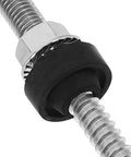 Tough As Nails Stainless Steel Solar Hanger Bolts With Dual Thread Adjustable Height For Zero Sag PV Mounting close-up view.