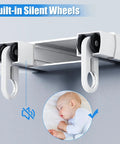 Heavy Duty Curtain Track Rollers With Whisper Quiet Gliding For Slick Moving Ceiling Or Wall Mounted Drapes Top Tier Aluminum Alloy Hardware Set In Clean White Finish, featuring built-in silent wheels.