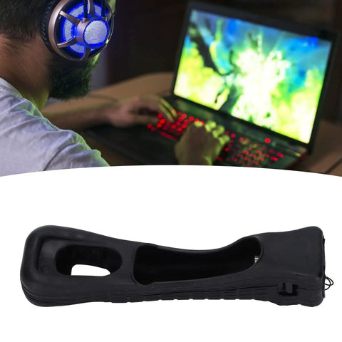 Enhanced Induction Handle Accelerator for Wii Motion Remote Sensor Controller With Silicone Grip Black Gaming Accessory