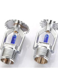 One Piece 141C Automatic Fire Sprinkler Head For Total Property Safety And Security Quick And Easy Setup Pendent Or Upright Mounting close-up view of chrome sprinkler heads