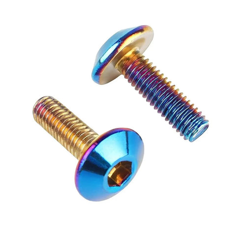 4 Pcs M5x20mm Titanium Burnt Blue Hex Bolts Umbrella Head Screws 304 Stainless Steel Allen Bolt Replacement For Bike Motorcycle And Car