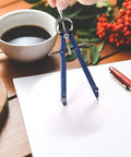 Premium Precision Compass Set With Spring Bow Protractor Locking Mechanism and pencil for geometry drafting on desk