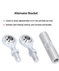 Heavy Duty Adjustable Tensioning Rod With Precision Heim Joint For Sbc Bbc 350 454 Engines Stainless Steel Alternator Bracket showing adjustable stainless steel components.