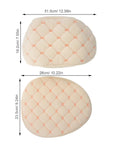 Hella Cozy Beige Plush Motorcycle Seat Cover With Super Warm Winter Fluffy Padding For Riders Seeking A Smooth Ride And Dope Dirt Bike Accessories That Look Clean And Feel Amazing All Day Long measuring 31.5cm x 19.2cm and 26cm x 23.5cm.