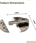 Rock Solid Marine Grade 316 Stainless Steel Latch With Detachable Hinge And Smooth Twist Turn Button Mirror Polished Boat Door Catch dimensions: 2.28in x 2.09in.