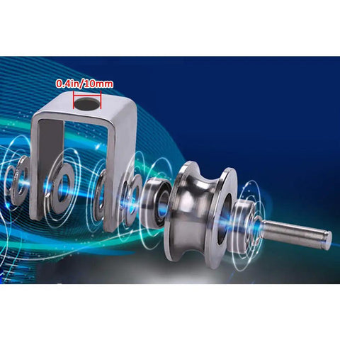 Heavy Duty Roller Wheels, 2 Pack U Groove Track Carriage Wheels with double bearings and stainless steel component parts.