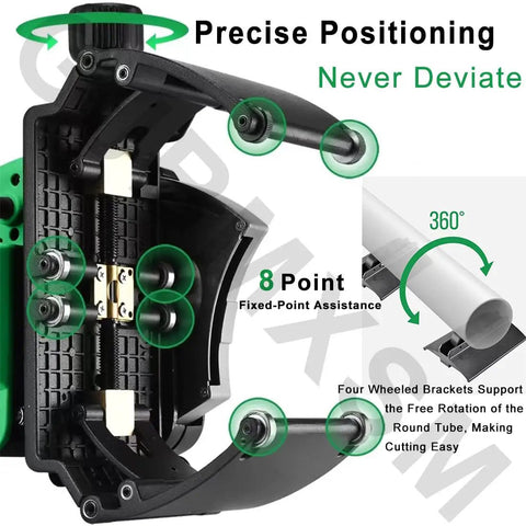 Heavy Duty Electric Pipe Cutter 15-400 mm Pro Grade Precision 0.05 mm with 8-point positioning and guide rollers for stability.