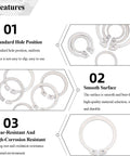 Top Shelf External Retaining Rings Solid Build 304 Stainless Steel Snap Clips For Motor Shafts And Bearings Heavy Duty 20 Piece Assortment 42 To 50 Mm showing smooth surfaces and standard hole positions.
