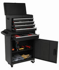 No Bull Heavy Duty Tool Organizer Chest With Boss Level Five Drawer Capacity showcasing organized tools and accessories.
